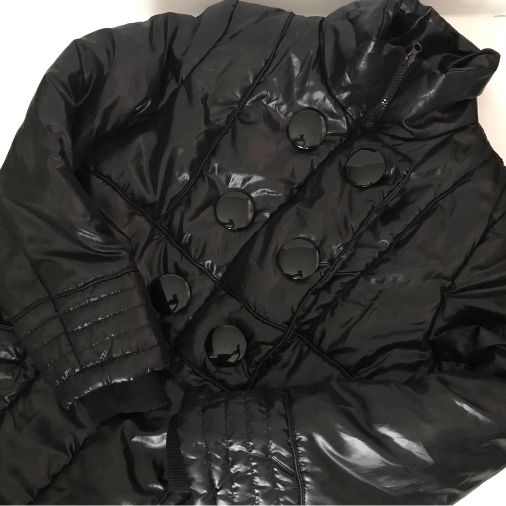 Last Kiss Shiny Black Puffer Jacket